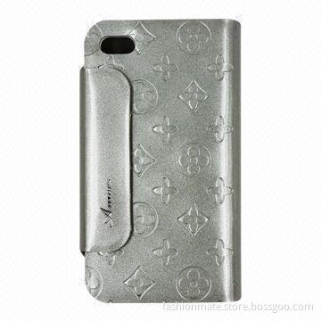 Leather Mobile Phone Case for Samsung Note 2, Natural, Embossed, Glossy